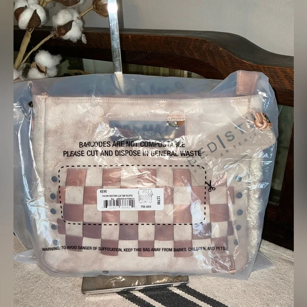 NWT Bed Stu Leather Keiki Crossbody Bag Handbag Nectar Lux Tan Rustic MSRP $235 - Picture 12 of 13